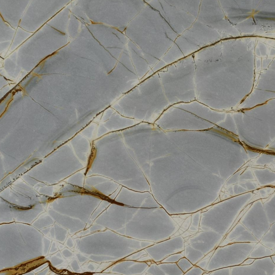 Close-up of a marble-like surface with gray and gold veins