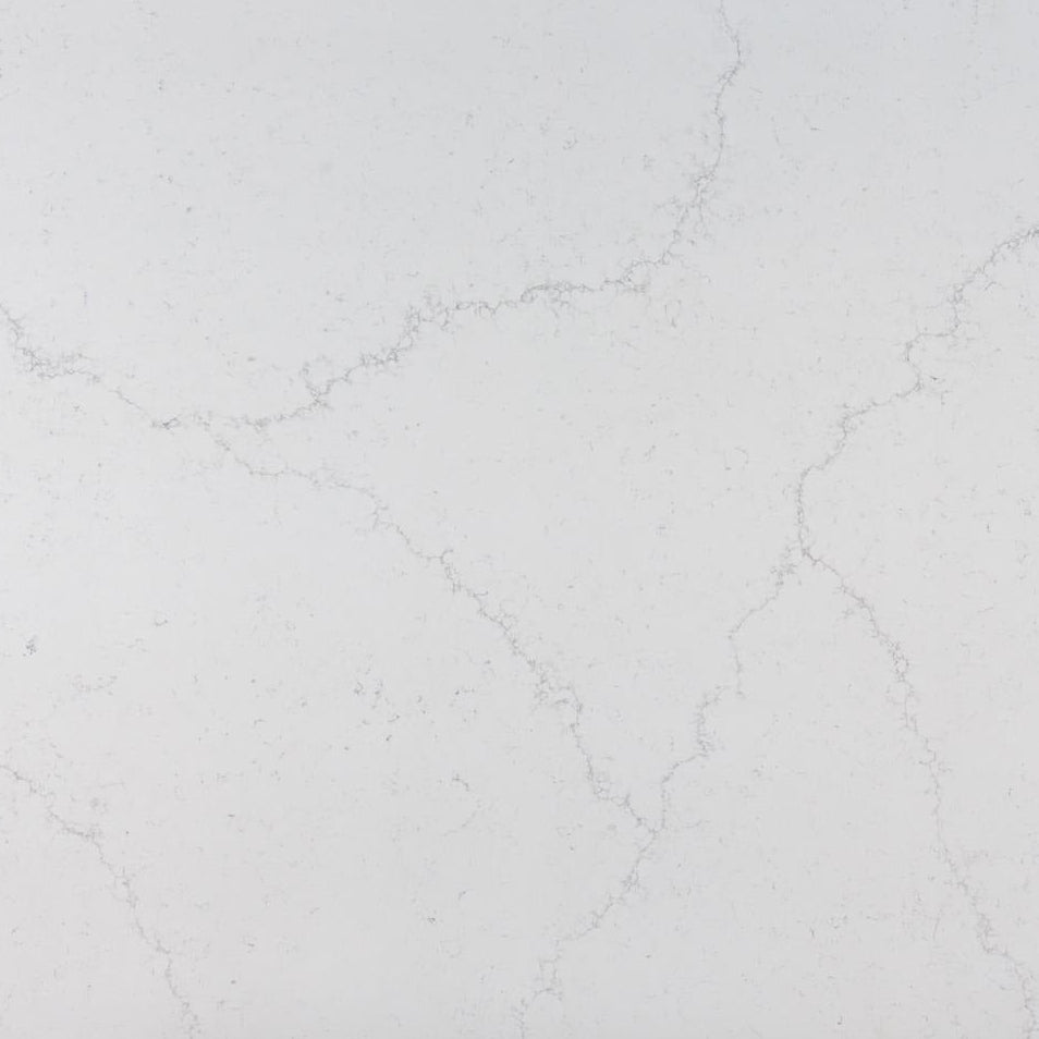 White marble tile with subtle gray veining on a white background